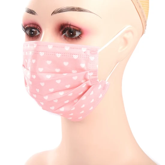2022 베스트 셀러 3 레이어 3 레이어 플랫 어린이 일회용 핑크 마스크 귀 루프가있는 외과 의료 어린이 얼굴 마스크